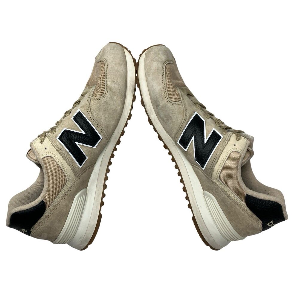 New Balance Sneakers Mens 12 Beige Suede 574‎ Mesh Gym Casual Streetwear U574RAC - Picture 7 of 11